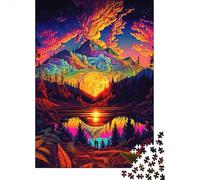 Psychedelic Mountain Landscape 1000 Pezzi Cartolina Premium Pacchetto Puzzle Senior Jigsaw Entusiasti Difficile Sfidante Decorazione Murale Pacchetto Valore 52x38cm/1000pcs