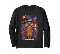 Psychedelic Observe Don't Absorb Trippy Owl Design Hippie Maglia a Manica
