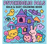 Psychedelic Pals - Bold & Easy Coloring Book: Bold & Easy Kawaii Animals in a Groovy World of Fun- Thick Lines & Stress-Free Fun for Kids, Seniors & Beginners