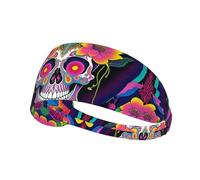 Psychedelic Pot Leaf Skull Flower Uomo Donna Headband Elastica Fascia Capelli Antiscivolo Fasce Per Capelli Per Ciclismo All'Aperto Escursionismo