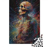 Psychedelic Skull Art 1000 Pezzi Cartolina Premium Pacchetto Puzzle Senior Jigsaw Entusiasti Difficile Sfidante Decorazione Murale Pacchetto Valore 70x50cm/1000pcs