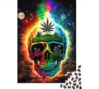 Psychedelic Skull Art 1000 Pezzi Cartolina Premium Pacchetto Puzzle Senior Jigsaw Entusiasti Difficile Sfidante Decorazione Murale Pacchetto Valore 70x50cm/1000pcs