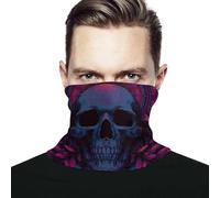Psychedelic Skull Head with Flower Uomo Donna Bandana Unisex Decorazione Facciale Multiuso Sciarpa A Tubo per Bambini Outdoor Sports