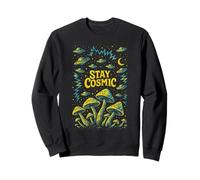 Psychedelic Stay Cosmic Trippy Fungo Hippie Design Felpa