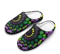 Psychedelic Vortex Mardi And The Gras - Pantofole da uomo per interni ed esterni, senza lacci, con suola in gomma, Stile:, 47 1/3 EU