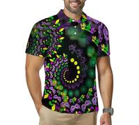 Psychedelic Vortex Mardi and The Gras - Polo da golf da uomo, ad asciugatura rapida, a maniche corte, Stile:, 5XL