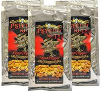 Psycho Nuts - 3 Pacchetti di Arachidi Piccanti Al Peperoncino Ghost Pepper (Naga Jolokia) - 3 x 80g