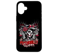 Psychobilly Regina Zombie Pin Up Girl Retro Rockabilly Custodia per iPhone 16 Plus
