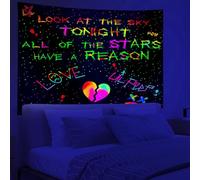 PSYHILAR Blacklight Lil Peep Arazzo, poster con luce nera per camera da letto, bandiera UV Star Shopping Rapper (101 x 76 cm)