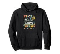 PT OT SLP Dream Team Therapy Retro Lettering Felpa con Cappuccio