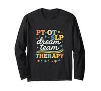 PT OT SLP Dream Team Therapy Retro Lettering Maglia a Manica
