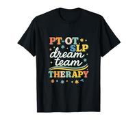 PT OT SLP Dream Team Therapy Retro Lettering Maglietta