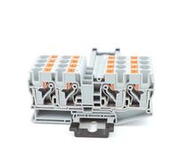 PT10-QU, morsettiera plug-in, doppio ingresso/uscita, connettore elettrico montato su guida DIN, 10 mm², 5 pezzi