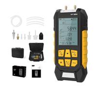 PT530 Manometro per test di pressione del gas da -100 a 300 Kpa Manometro digitale a doppia porta HVAC 10 unità 7 adattatori, blocco e archiviazione dati