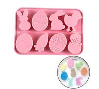 PTaizjjz 1 Stampo in Silicone per Uova di Pasqua, Stampo per Cioccolatini a Forma di Coniglio, Uovo, Carota, con 8 Cavità per Gelatine, Pasticceria e Dolci Fai-da-Te