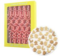 PTaizjjz Mini formine per biscotti di Natale, albero di Natale, omino di pan di zenzero, fiocco di neve, bastoncino di zucchero, calza, guanto, simpatico set di formine per biscotti, snack per animali