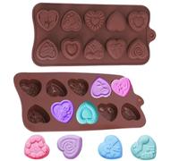 PTaizjjz Stampo in silicone a forma di cuore con 10 cavità 3D, 2 PZ stampi in silicone per cioccolatini gommosi e caramelle di San Valentino