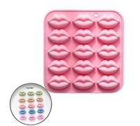 PTaizjjz Stampo in silicone per cioccolato a forma di labbra, 15 cavità, stampi a forma di cuore e labbra per decorazioni di torte al cioccolato, decorazioni per glassa, strumento per pasta di