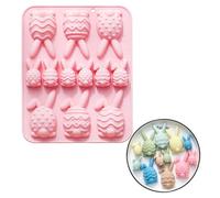 PTaizjjz Stampo in silicone per Pasqua con 12 cavità, forme per uova, forma di coniglio per cioccolato, caramelle e gelatina fatti in casa