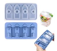 PTaizjjz Stampo per cubetti di ghiaccio in silicone 3D a forma di nave con 4 fori, riutilizzabile, per whisky, cocktail, gelati, caramelle