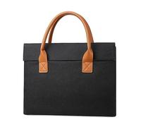 Ptasccne Borsa portadocumenti Oxford con manico e organizer for riunioni, ufficio e scuola, valigetta for il trasporto di documenti cartacei borsa porta pc(Black,Small)
