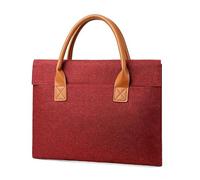Ptasccne Borsa portadocumenti Oxford con manico e organizer for riunioni, ufficio e scuola, valigetta for il trasporto di documenti cartacei borsa porta pc(Burgundy,Small)