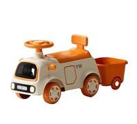 Ptasccne Macchina a spinta con rimorchio, giocattolo da interno ed esterno for bambini, con vano portaoggetti sotto il sedile, musica leggera triciclo