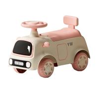 Ptasccne Macchina a spinta con rimorchio, giocattolo da interno ed esterno for bambini, con vano portaoggetti sotto il sedile, musica leggera triciclo