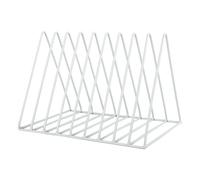 Ptasccne portariviste Espositore verticale for riviste in metallo a 9 scomparti, portariviste da tavolo triangolare bianco for ufficio domestico porta riviste