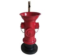 PTBMSE Lavabo con rubinetto, idrante americano stile retrò metallo ferro arte lavello da pavimento, rosso nero, rosso nero