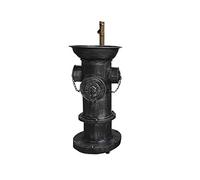PTBMSE Lavabo con rubinetto, idrante antincendio stile retrò americano in metallo ferro arte lavello da pavimento, argento, argento