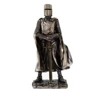 PTC 17,8 cm Armored cavaliere crociato con grande spada statua figurine