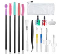 Ptdfjspt Kit per La Pulizia della Macchina da Cucire da 15 Pezzi, Strumenti per La Pulizia della Macchina da Cucire, tra Cui Pinzette, Scucitori, Cacciavite