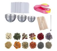 Ptdfjspt Set di Stampi da Bagno e Fiori Secchi Il Kit DIY Include 12 Pezzi di Stampi da Bagno e 12 Sacchetti di Fiori Secchi