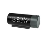 Ptdfjspt Sveglia Digitale con Proiezione Orologio Elettronico Ricaricabile Tramite USB con Proiettore Rotante A 180° e Dimmer di Luminosità A 4 Livelli
