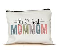 PTDShops The Best Mommom - Borsa per trucchi per la festa della mamma - Graziosa borsa cosmetica per la mamma - regalo di compleanno - borsa per il trucco della mamma - miglior sacchetto cosmetico