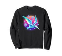 Pterodattilo Dinosauro Volante Cielo Sci-Fi Dinosaur Retrowave Felpa