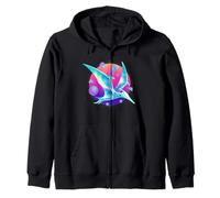 Pterodattilo Dinosauro Volante Cielo Sci-Fi Dinosaur Retrowave Felpa con Cappuccio