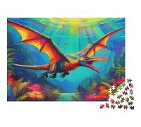 Pterosauro Preistorico Puzzle 1000 Pezzi Carta per Adulti Giungla Tropicale Colorata Relax Concentrazione Puzzle per Famiglia Decorazione Regalo 38x26cm/1000pcs