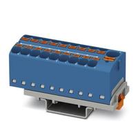 PHOENIX CONTACT PTFIX 10/18X4-NS35 - Blocco di distribuzione BU numero di collegamenti 19, sezione 0,5 mm² - 10 mm², AWG 20-6, larghezza 28,6 mm, confezione da 8 pezzi, colore: Blu
