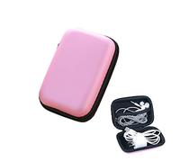 PTGMH Borsa organizer per cavi, custodia rigida da trasporto per caricatore USB, auricolare, portatile, da viaggio, organizer per elettronica (rosa)