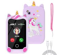 PTHTECHUS Smartphone per Bambini, Cellulare Giocattolo Fiabe Audiolibri Telefono Console Portatili, Giocattoli Elettronici Educativi, Regalo di Compleanno per Bambini, Viola