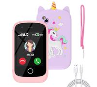 PTHTECHUS Smartphone per Bambini, Cellulare Giocattolo Fiabe Audiolibri Telefono Console Portatili, Giocattoli Elettronici Educativi, Regalo di Compleanno per Bambini, Rosa