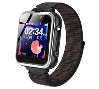 PTHTECHUS Smartwatch per Bambini, Orologio Bambino con Chiamata, Telefono Gioco SOS Pedometro Modalità Scuola Calcolatrice Torcia Sveglia Video Musica, Regali per Ragazzi Ragazze Studente, Nero