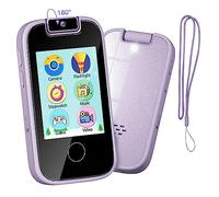 PTHTECHUS Telefono per Bambini, Fotocamera per ragazze, ragazzi Touch screen MP3 con fotocamera a flip, habit tracker, giochi, apprendimento educativo, regalo di compleanno per 3-12 (Viola)