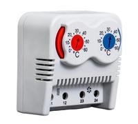 PTHVT Termostato bimetallico doppio/doppio a commutazione NC+NO, campo 0-60°C Plastim