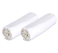 P'tit Basile - set di 2 lenzuola con angoli forma ovale - 40 x 80 cm - cotone Biologico - bianco - anche per carrozzina neonato navicelli e culle