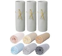P'tit Basile - set di 3 lenzuola con angoli elasticizzati in cotone Biologico e Oeko-tex - 60 x 120 cm - grigio perla - cotone oeko-tex pettinato - Elastico tutto intorno e coppe