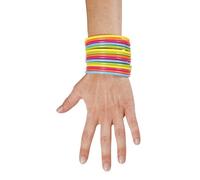 P'tit Clown - 17538 - Bracciale rigido in plastica per adulti, unisex, confezione da 15, accessorio per travestimenti, feste in costume, feste in maschera, festival, EVJF, taglia unica, multicolore