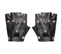 P'tit Clown - 18430 - Guanti Punk - Ecopelle - Nero - Perfetto per completare l'outfit gotico - Accessorio per travestimento Carnevale, Halloween, Cosplay